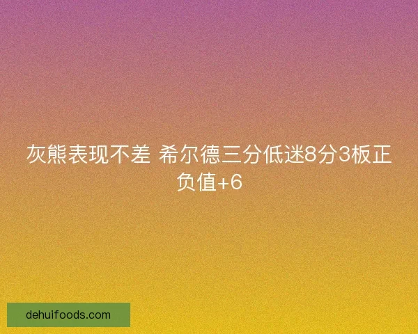 灰熊表现不差 希尔德三分低迷8分3板正负值+6