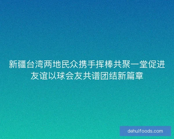 新疆台湾两地民众携手挥棒共聚一堂促进友谊以球会友共谱团结新篇章