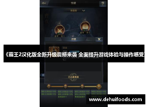 《霸王2汉化版全新升级震撼来袭 全面提升游戏体验与操作感受》